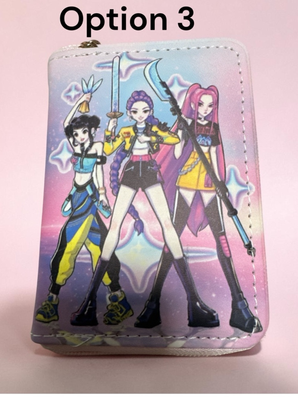 K-Pop Themed Zip Wallet - Pink & Purple - Picture 5 of 8